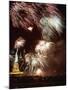 Fireworks Burst Around the Statue of Liberty-null-Mounted Photographic Print