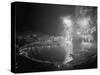 Fireworks Bursting over the Port of Monaco-null-Stretched Canvas