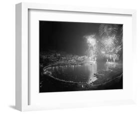 Fireworks Bursting over the Port of Monaco-null-Framed Photographic Print