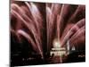 Fireworks Cascade Over the Lincoln Memorial-null-Mounted Photographic Print