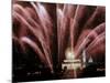 Fireworks Cascade Over the Lincoln Memorial-null-Mounted Photographic Print