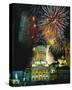 Fireworks Cathedral Berlin-null-Stretched Canvas