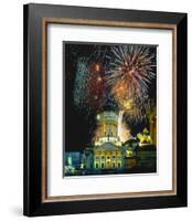 Fireworks Cathedral Berlin-null-Framed Art Print