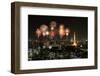 Fireworks Celebrating over Tokyo Cityscape at Night-geargodz-Framed Photographic Print