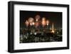Fireworks Celebrating over Tokyo Cityscape at Night-geargodz-Framed Photographic Print