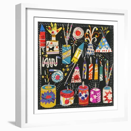 Fireworks,Collage, 2020-Sarah Battle-Framed Giclee Print