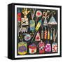 Fireworks,Collage, 2020-Sarah Battle-Framed Stretched Canvas