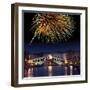 Fireworks Display, Venice-Tony Craddock-Framed Premium Photographic Print