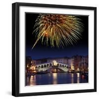 Fireworks Display, Venice-Tony Craddock-Framed Premium Photographic Print