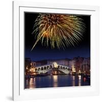 Fireworks Display, Venice-Tony Craddock-Framed Photographic Print