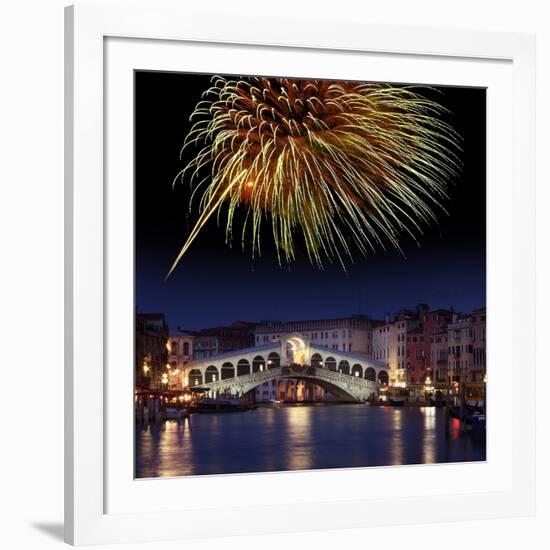 Fireworks Display, Venice-Tony Craddock-Framed Photographic Print