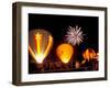 Fireworks During Night Glow Event, 30th Annual Walla Walla Hot Air Balloon Stampede, Washington-Brent Bergherm-Framed Photographic Print