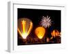 Fireworks During Night Glow Event, 30th Annual Walla Walla Hot Air Balloon Stampede, Washington-Brent Bergherm-Framed Photographic Print