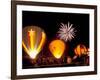 Fireworks During Night Glow Event, 30th Annual Walla Walla Hot Air Balloon Stampede, Washington-Brent Bergherm-Framed Photographic Print