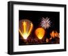 Fireworks During Night Glow Event, 30th Annual Walla Walla Hot Air Balloon Stampede, Washington-Brent Bergherm-Framed Photographic Print