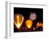 Fireworks During Night Glow Event, 30th Annual Walla Walla Hot Air Balloon Stampede, Washington-Brent Bergherm-Framed Photographic Print