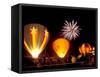 Fireworks During Night Glow Event, 30th Annual Walla Walla Hot Air Balloon Stampede, Washington-Brent Bergherm-Framed Stretched Canvas