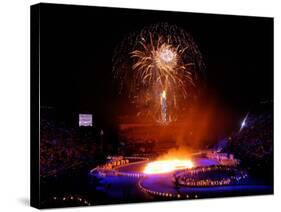 Fireworks Erupt During the Opening Ceremonies of the 2002 Winter Olympics in Salt Lake City-null-Stretched Canvas