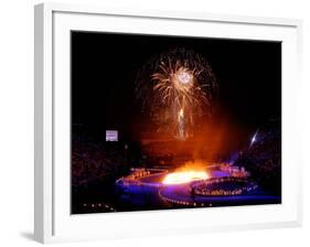 Fireworks Erupt During the Opening Ceremonies of the 2002 Winter Olympics in Salt Lake City-null-Framed Photographic Print