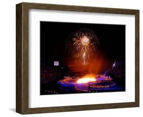 Fireworks Erupt During the Opening Ceremonies of the 2002 Winter Olympics in Salt Lake City-null-Framed Photographic Print