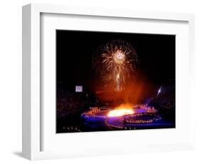 Fireworks Erupt During the Opening Ceremonies of the 2002 Winter Olympics in Salt Lake City-null-Framed Photographic Print