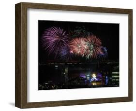 Fireworks Explode after the Cauldron Was Lit at the Vancouver 2010 Olympics-null-Framed Photographic Print