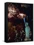Fireworks Explode Around the Statue of Liberty-null-Framed Stretched Canvas