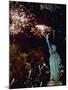 Fireworks Explode Around the Statue of Liberty-null-Mounted Premium Photographic Print