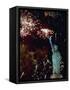 Fireworks Explode Around the Statue of Liberty-null-Framed Stretched Canvas