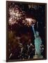 Fireworks Explode Around the Statue of Liberty-null-Framed Photographic Print