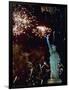 Fireworks Explode Around the Statue of Liberty-null-Framed Photographic Print