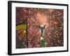 Fireworks Explode Behind the Independence Column, after a Huge Opposition Rally in Kiev-null-Framed Photographic Print