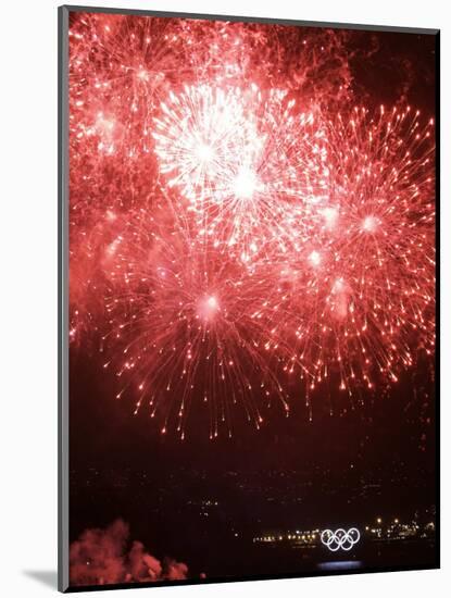 Fireworks Explode During the Opening Ceremony of the Vancouver 2010 Olympics-null-Mounted Photographic Print