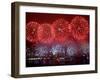 Fireworks Explode Over Hong Kong's Victoria Harbor-null-Framed Premium Photographic Print