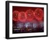 Fireworks Explode Over Hong Kong's Victoria Harbor-null-Framed Premium Photographic Print