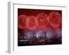 Fireworks Explode Over Hong Kong's Victoria Harbor-null-Framed Premium Photographic Print