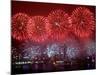 Fireworks Explode Over Hong Kong's Victoria Harbor-null-Mounted Photographic Print