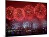 Fireworks Explode Over Hong Kong's Victoria Harbor-null-Mounted Photographic Print