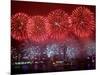 Fireworks Explode Over Hong Kong's Victoria Harbor-null-Mounted Photographic Print