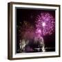 Fireworks Explode over the Olympic Rings During the Opening Ceremony of the Vancouver 2010 Olympics-null-Framed Premium Photographic Print