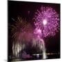 Fireworks Explode over the Olympic Rings During the Opening Ceremony of the Vancouver 2010 Olympics-null-Mounted Premium Photographic Print