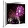 Fireworks Explode over the Olympic Rings During the Opening Ceremony of the Vancouver 2010 Olympics-null-Framed Photographic Print