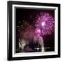 Fireworks Explode over the Olympic Rings During the Opening Ceremony of the Vancouver 2010 Olympics-null-Framed Photographic Print