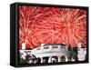 Fireworks Explode Over the White House-null-Framed Stretched Canvas