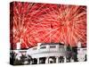 Fireworks Explode Over the White House-null-Stretched Canvas