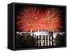 Fireworks Explode Over the White House-null-Framed Stretched Canvas