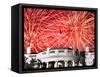 Fireworks Explode Over the White House-null-Framed Stretched Canvas