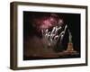 Fireworks Exploding near Statue of Liberty-null-Framed Photographic Print