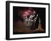 Fireworks Exploding near Statue of Liberty-null-Framed Photographic Print