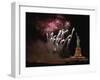 Fireworks Exploding near Statue of Liberty-null-Framed Photographic Print